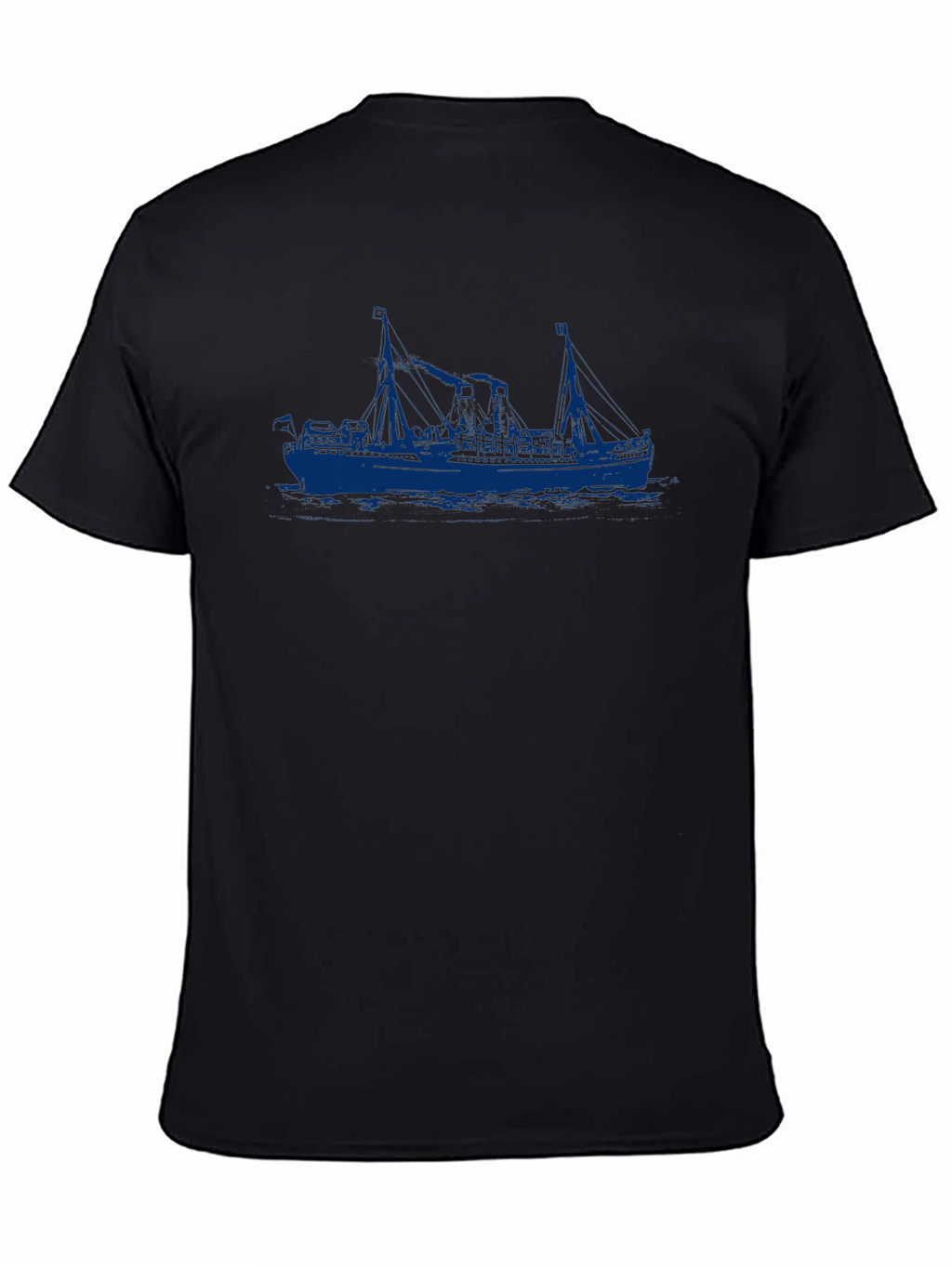 Nautical Ship Graphic Black T-Shirt