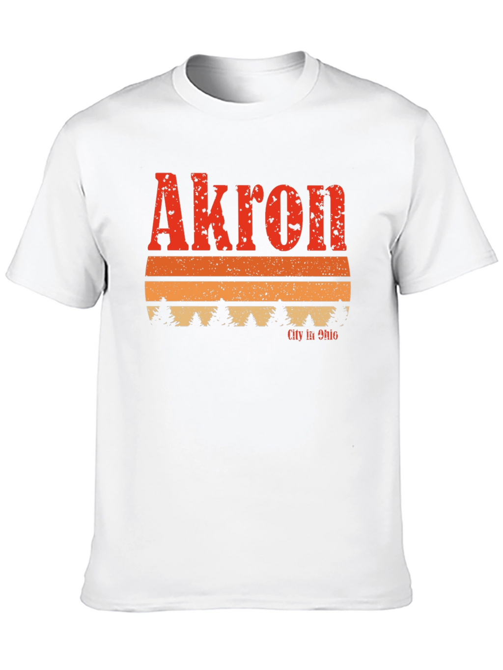 Akron City in Ohio Retro Graphic T-Shirt