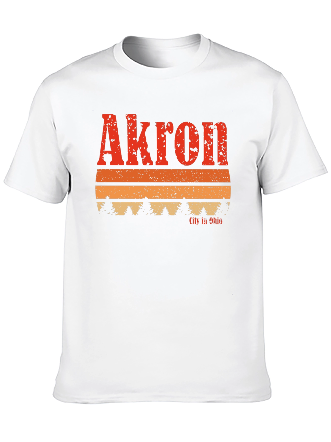 Akron City in Ohio Retro Graphic T-Shirt