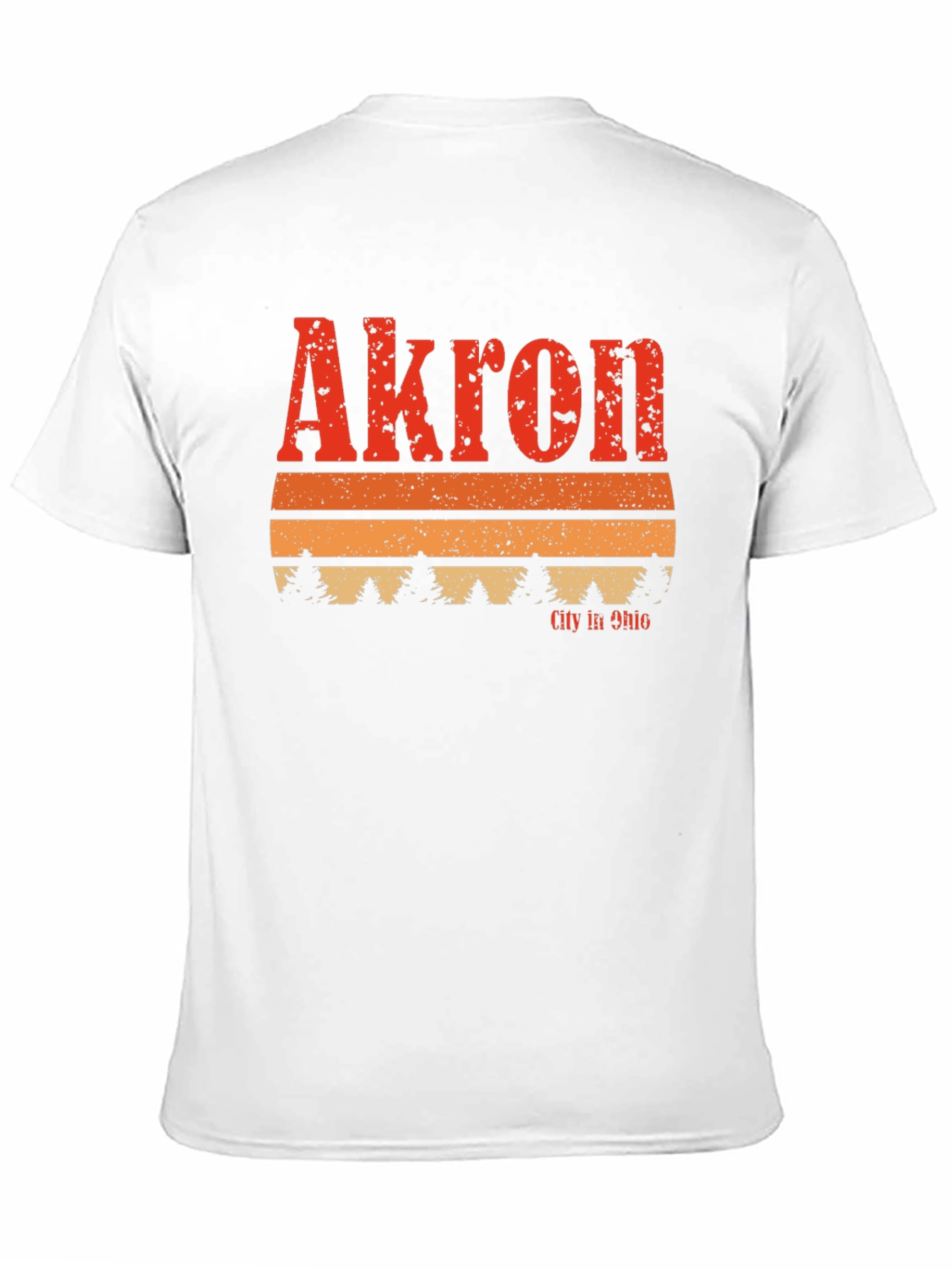 Akron City in Ohio Retro Graphic T-Shirt