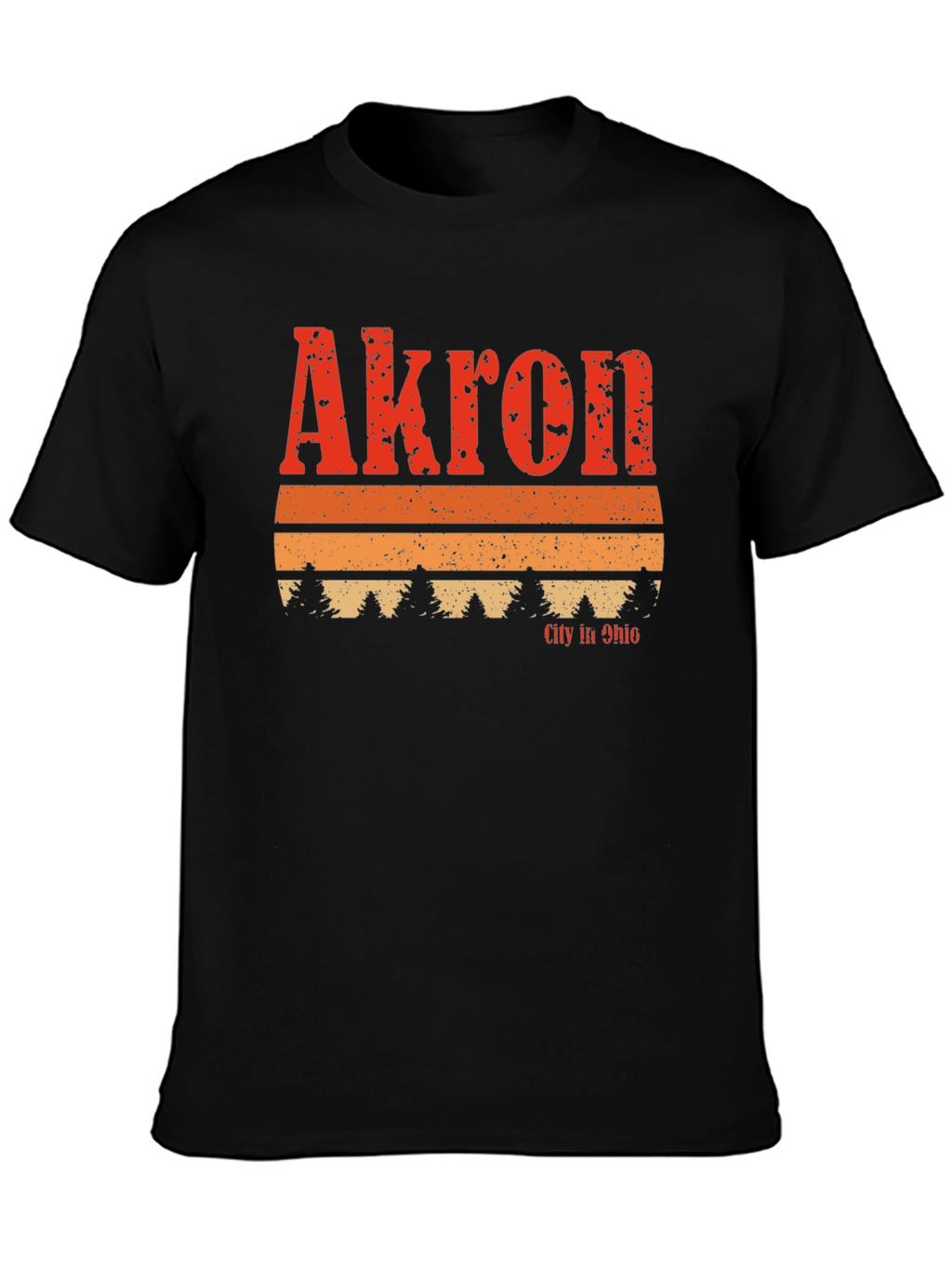 Akron City in Ohio Retro Graphic T-Shirt