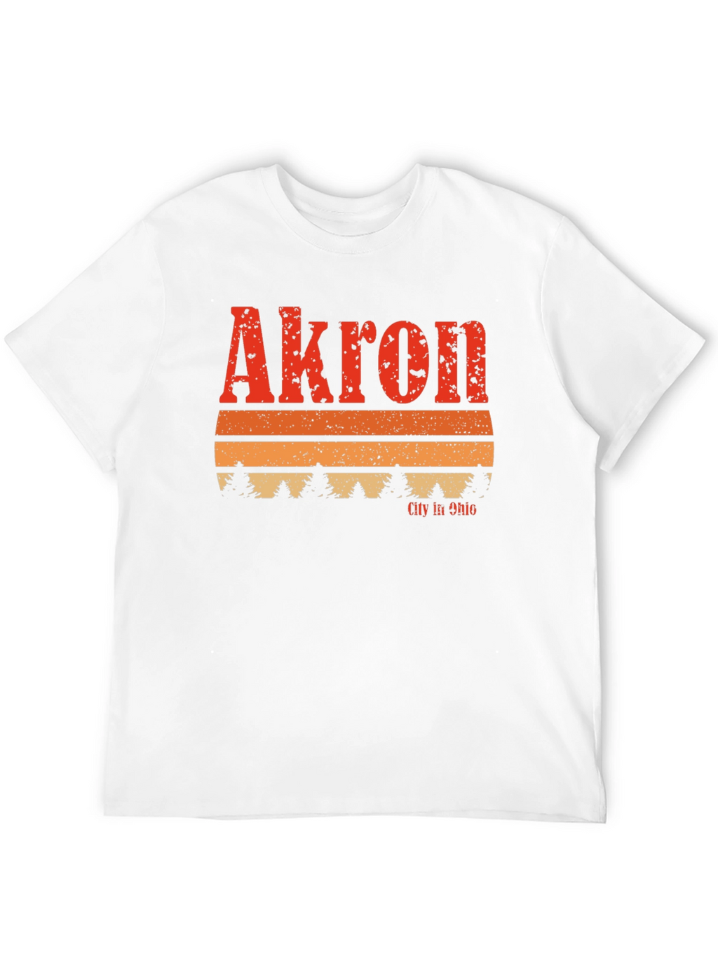Akron City in Ohio Retro Graphic T-Shirt