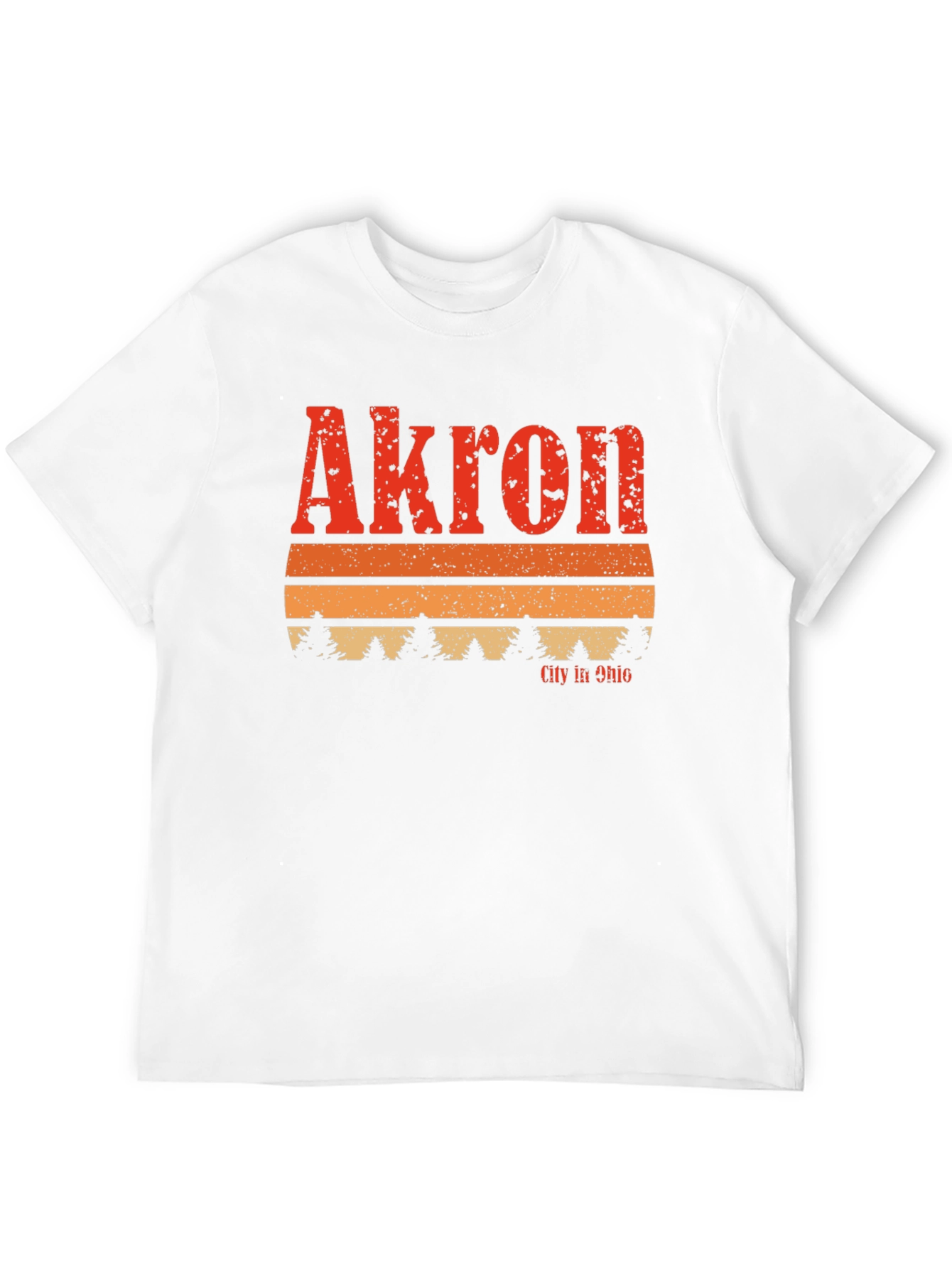 Akron City in Ohio Retro Graphic T-Shirt