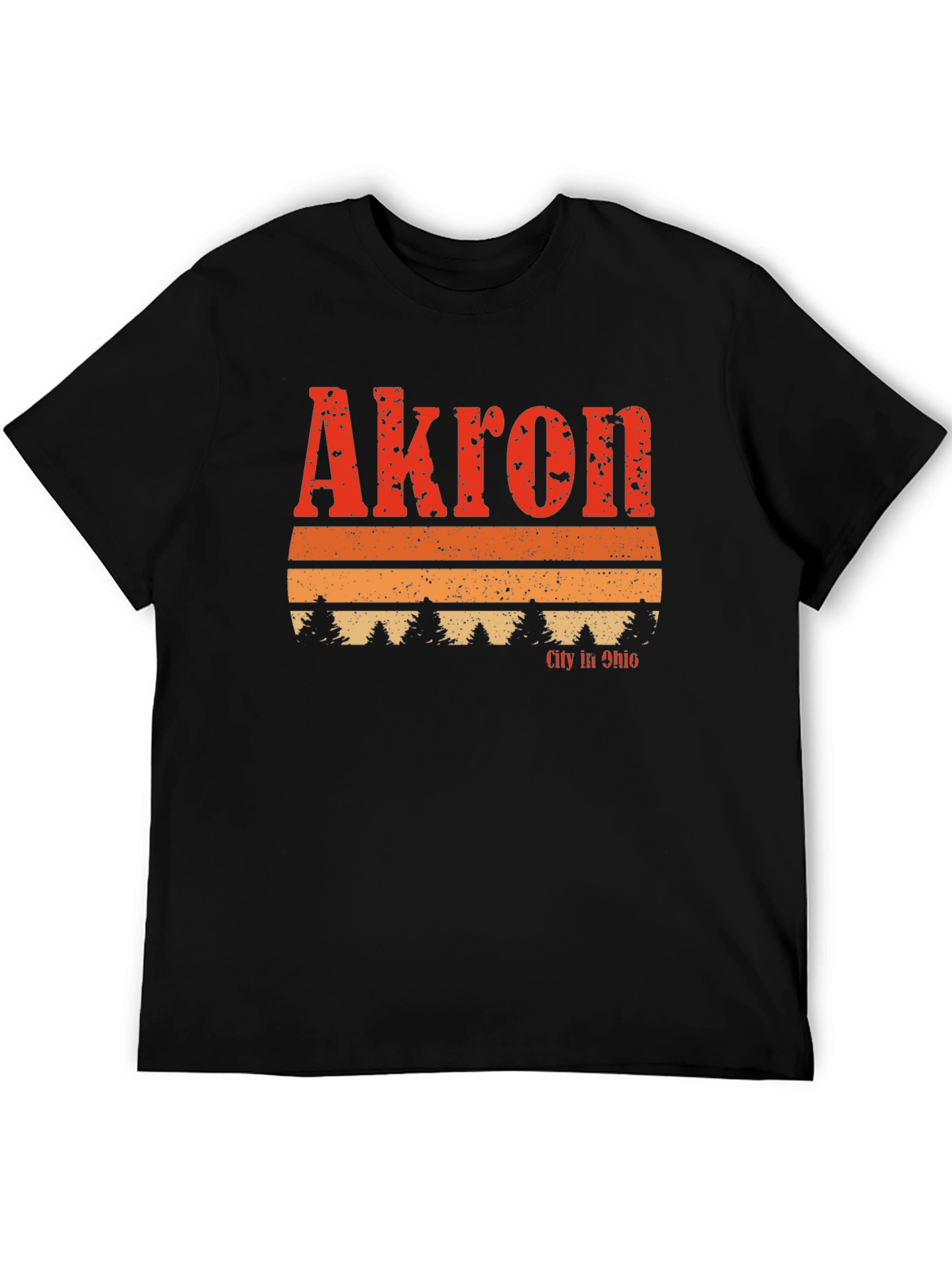 Akron City in Ohio Retro Graphic T-Shirt
