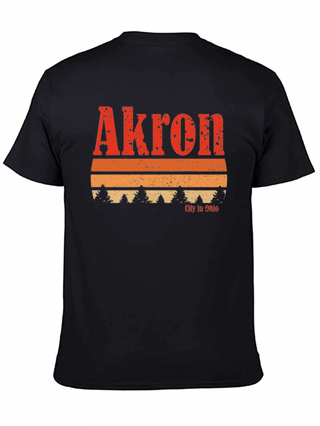 Akron City in Ohio Retro Graphic T-Shirt