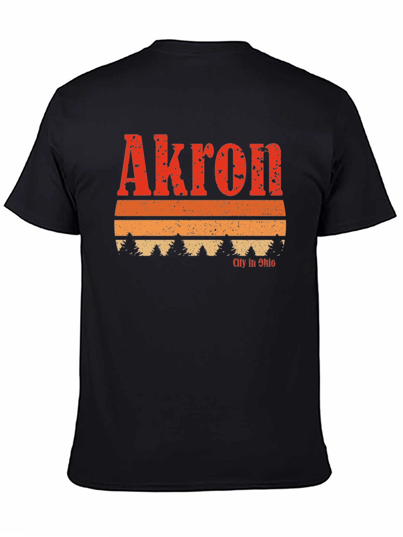 Akron City in Ohio Retro Graphic T-Shirt