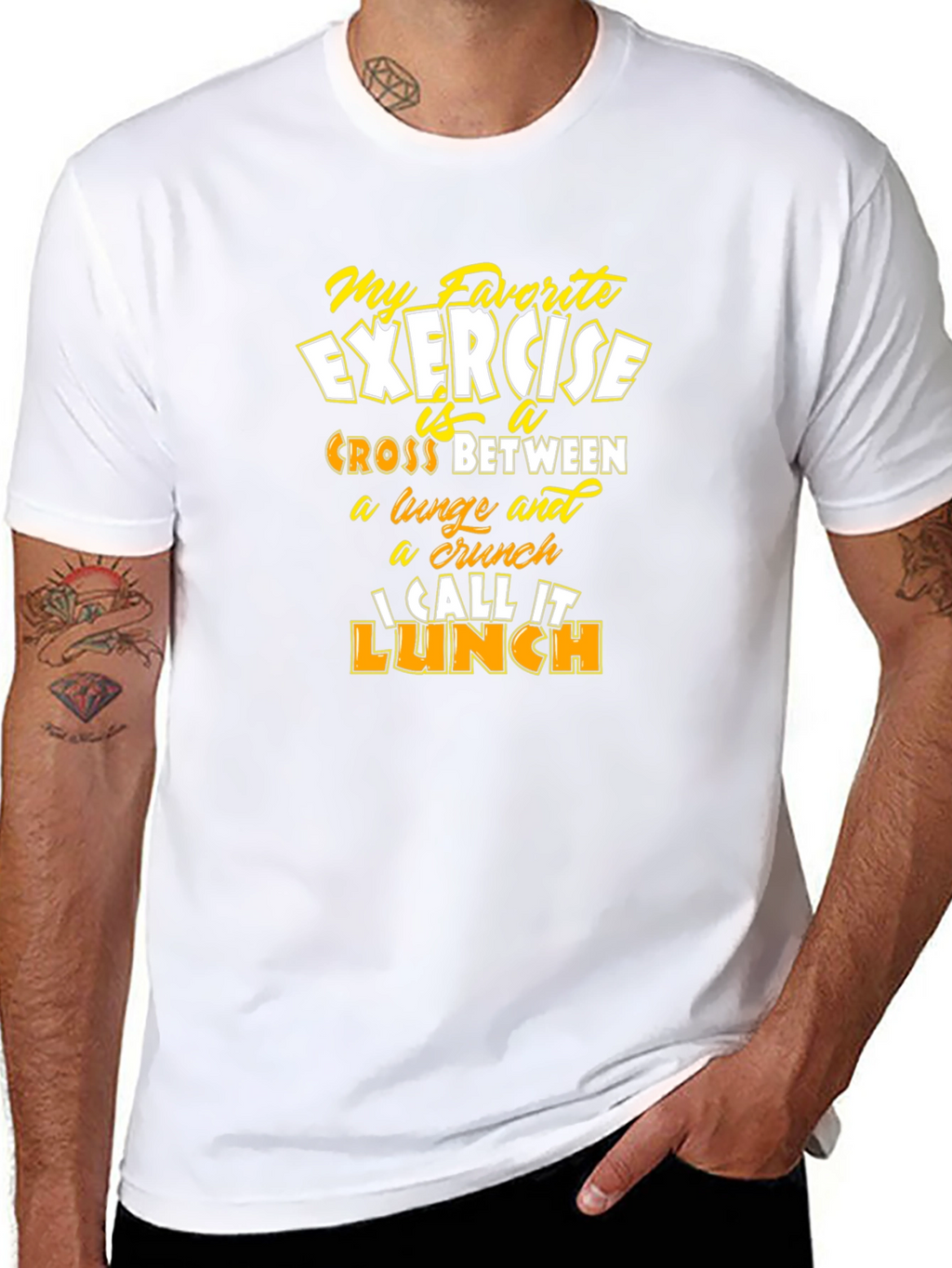 Funny Exercise Lunch T-Shirt - Mens Graphic Tee