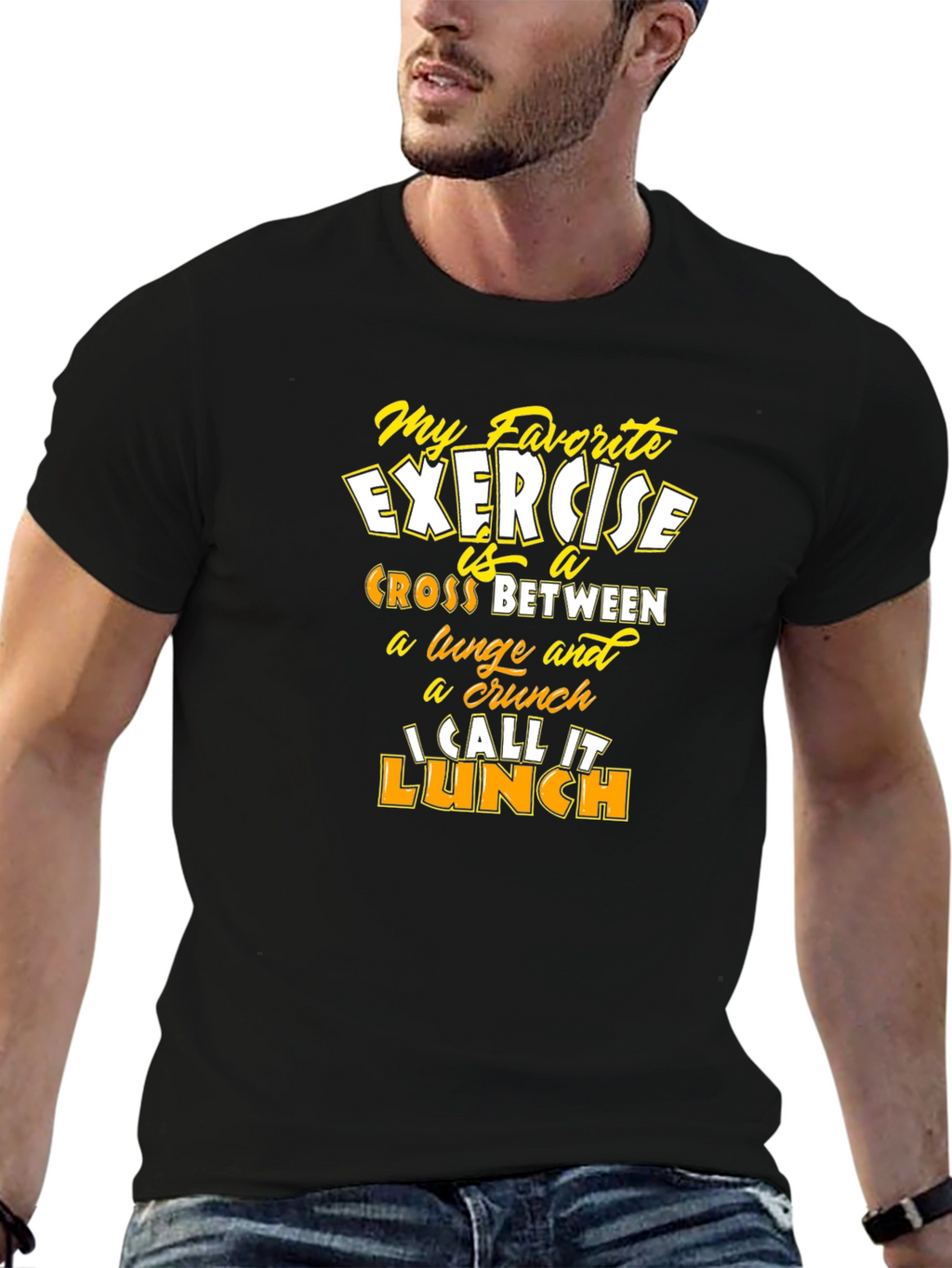 Funny Exercise Lunch T-Shirt - Mens Graphic Tee