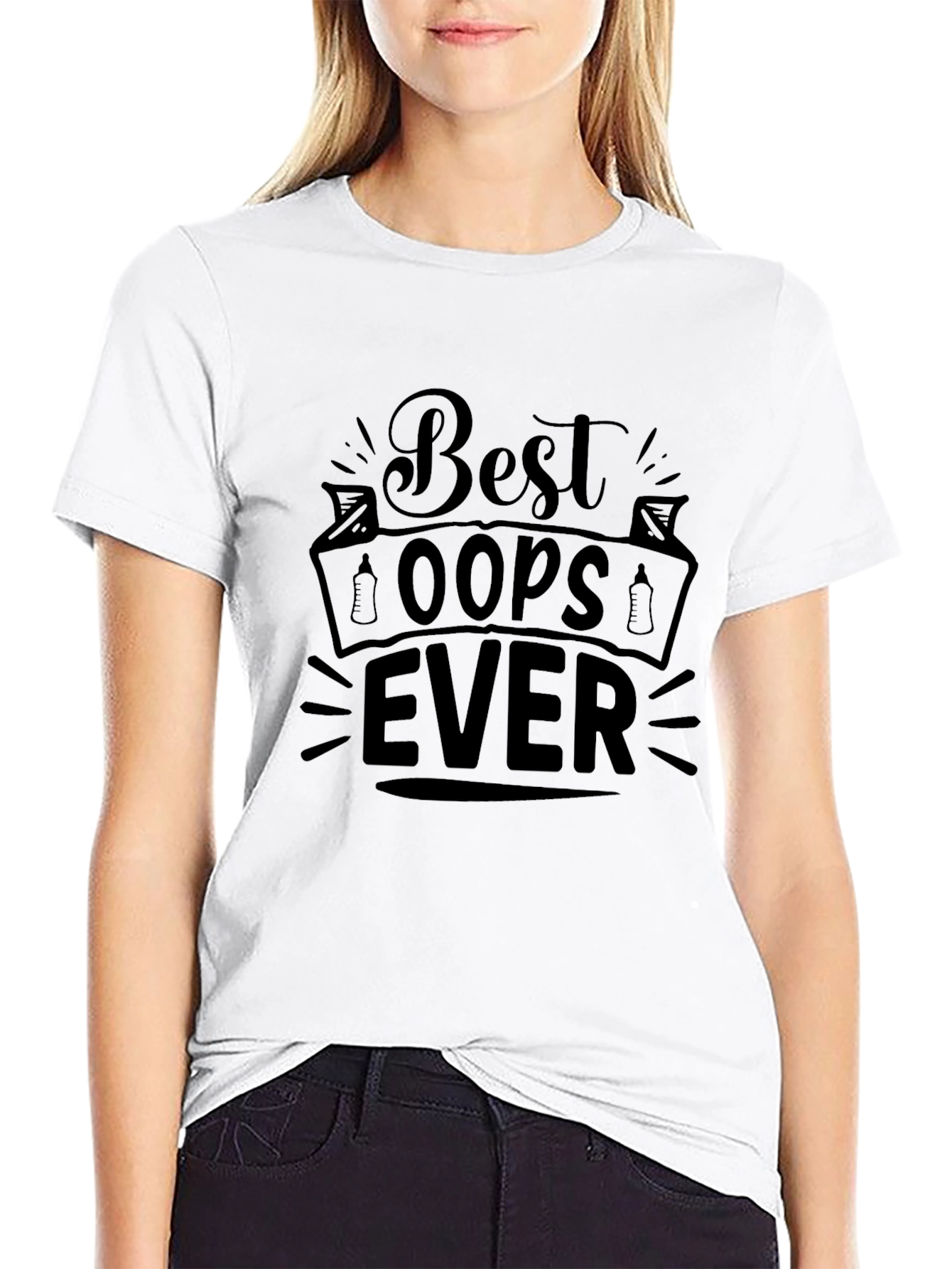 Best Oops Ever Black Graphic Tee Shirt