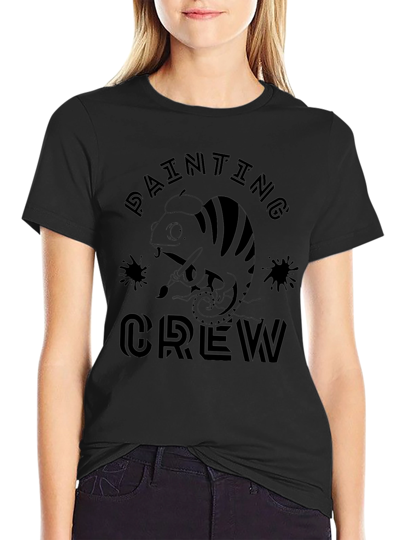 Painting Crew T-Shirt - Painter Chameleon Design