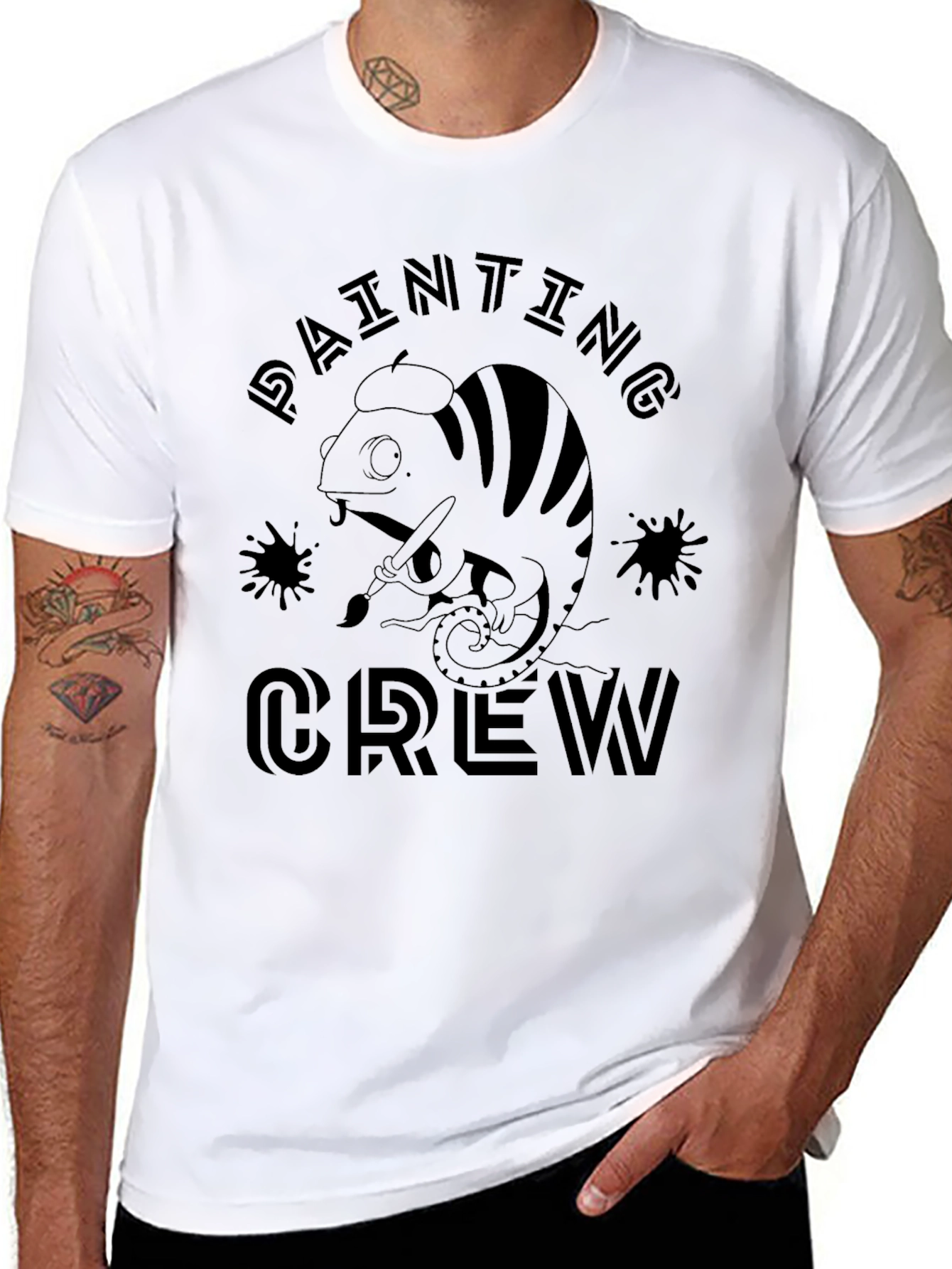 Painting Crew T-Shirt - Painter Chameleon Design
