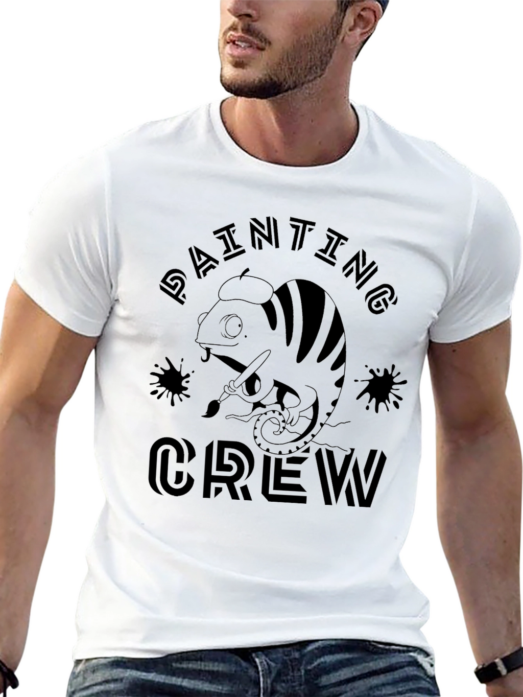 Painting Crew T-Shirt - Painter Chameleon Design
