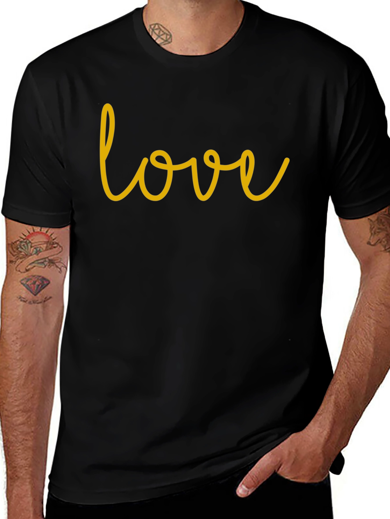 Love Script T-Shirt - Soft Cotton Blend Stylish Design