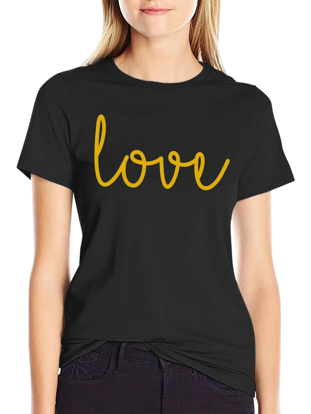 Love Script T-Shirt - Soft Cotton Blend Stylish Design