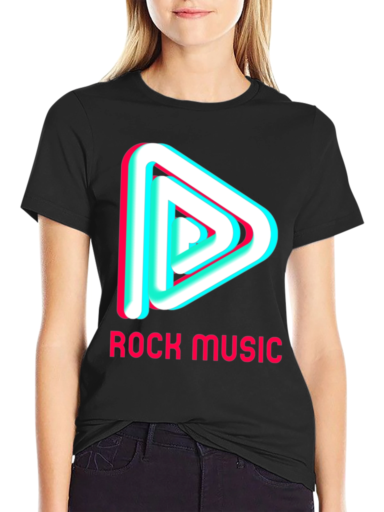 Rock Music Graphic Tee - Black Cotton T-Shirt