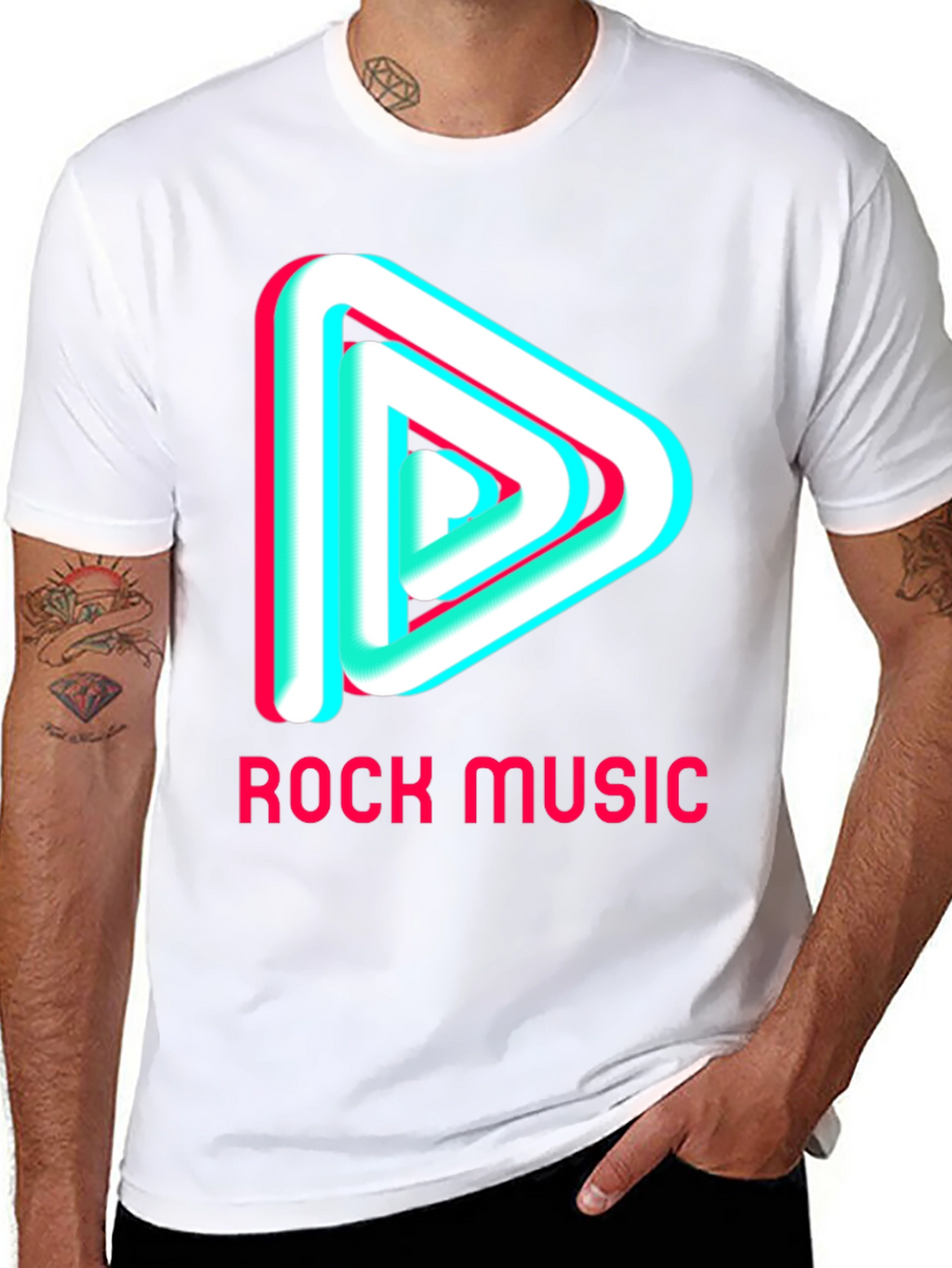 Rock Music Graphic Tee - Black Cotton T-Shirt