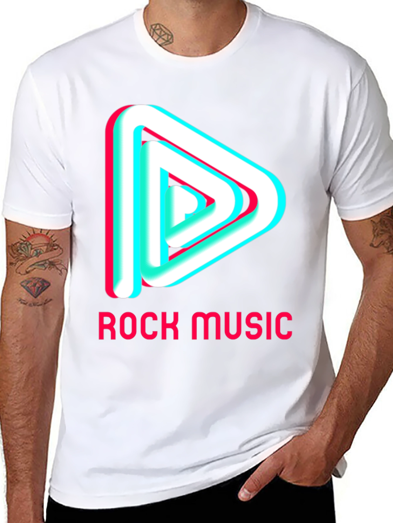 Rock Music Graphic Tee - Black Cotton T-Shirt