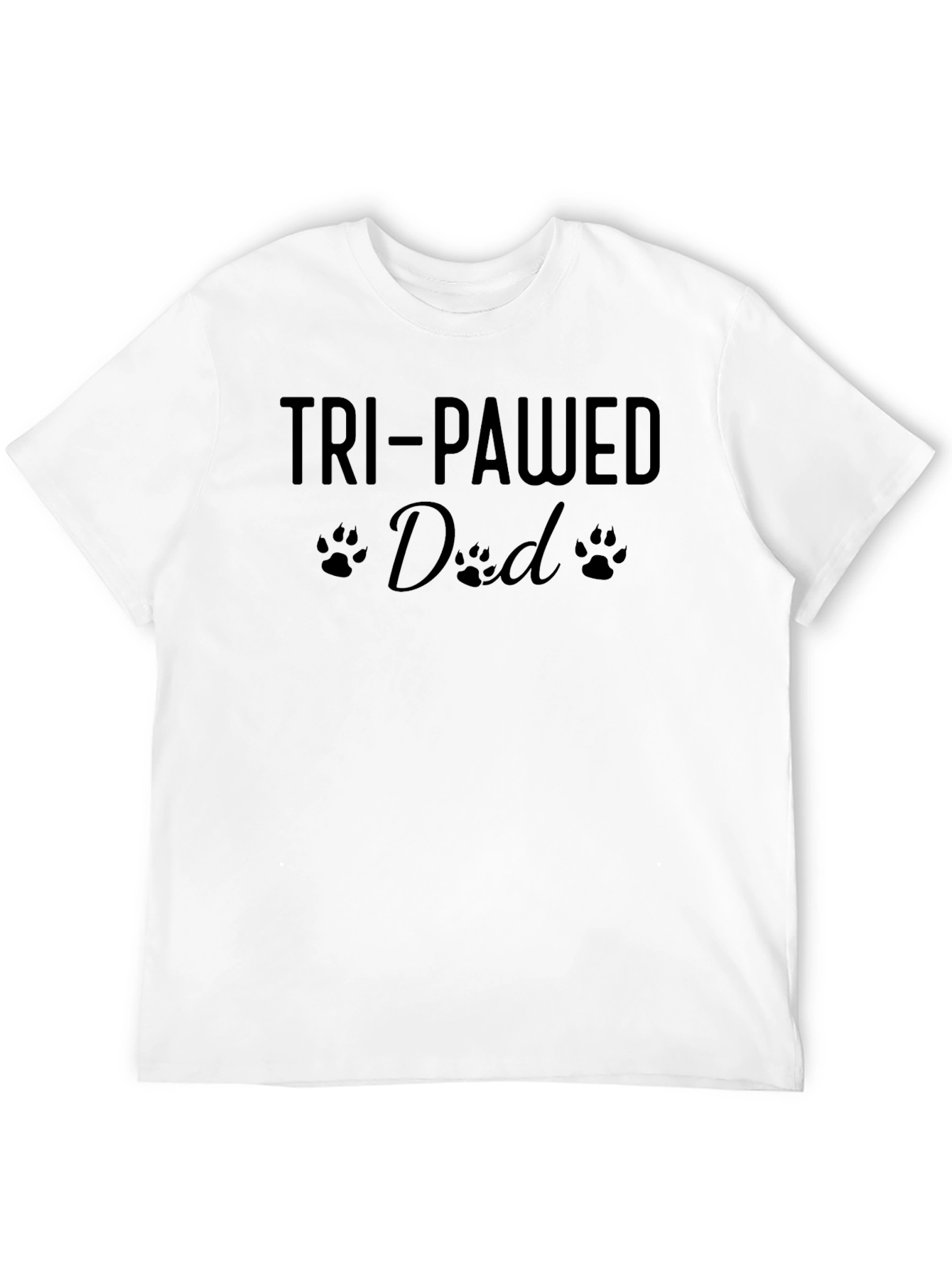 Tri-Pawed Dad T-Shirt - Black Graphic Tee