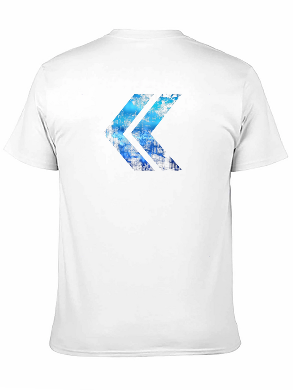 Abstract Blue Arrow Graphic Print Black T-Shirt