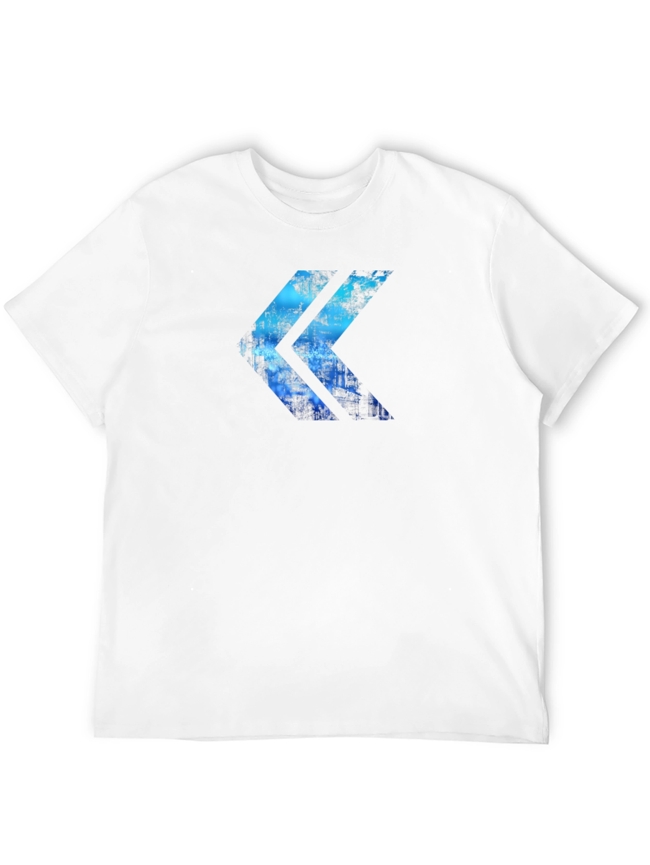Abstract Blue Arrow Graphic Print Black T-Shirt