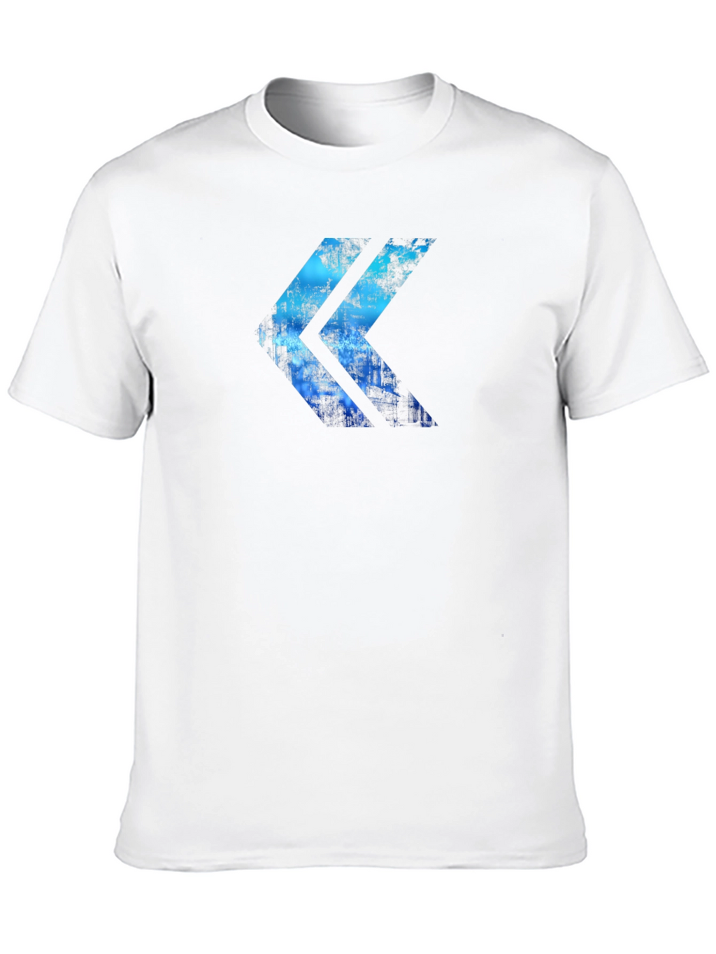 Abstract Blue Arrow Graphic Print Black T-Shirt