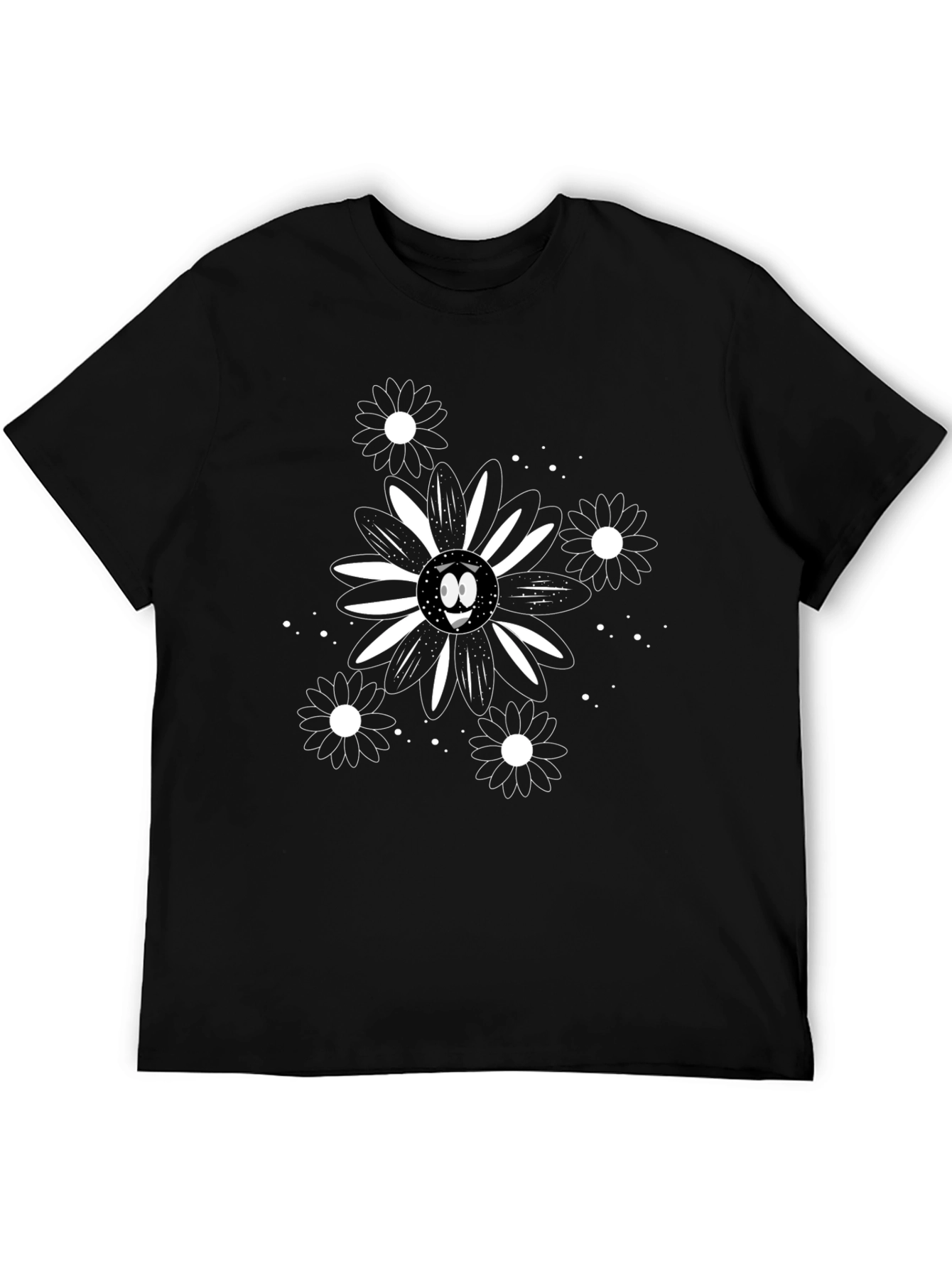 Daisy Smile Graphic Tee - Modern Black Shirt