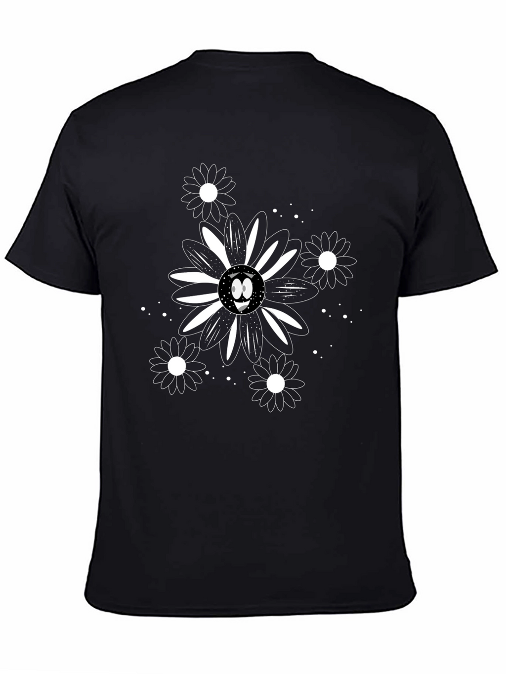 Daisy Smile Graphic Tee - Modern Black Shirt