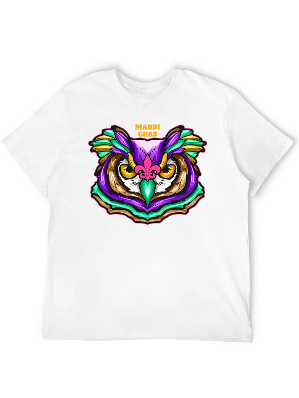 Mardi Gras Owl T-Shirt - Festive Graphic Tee