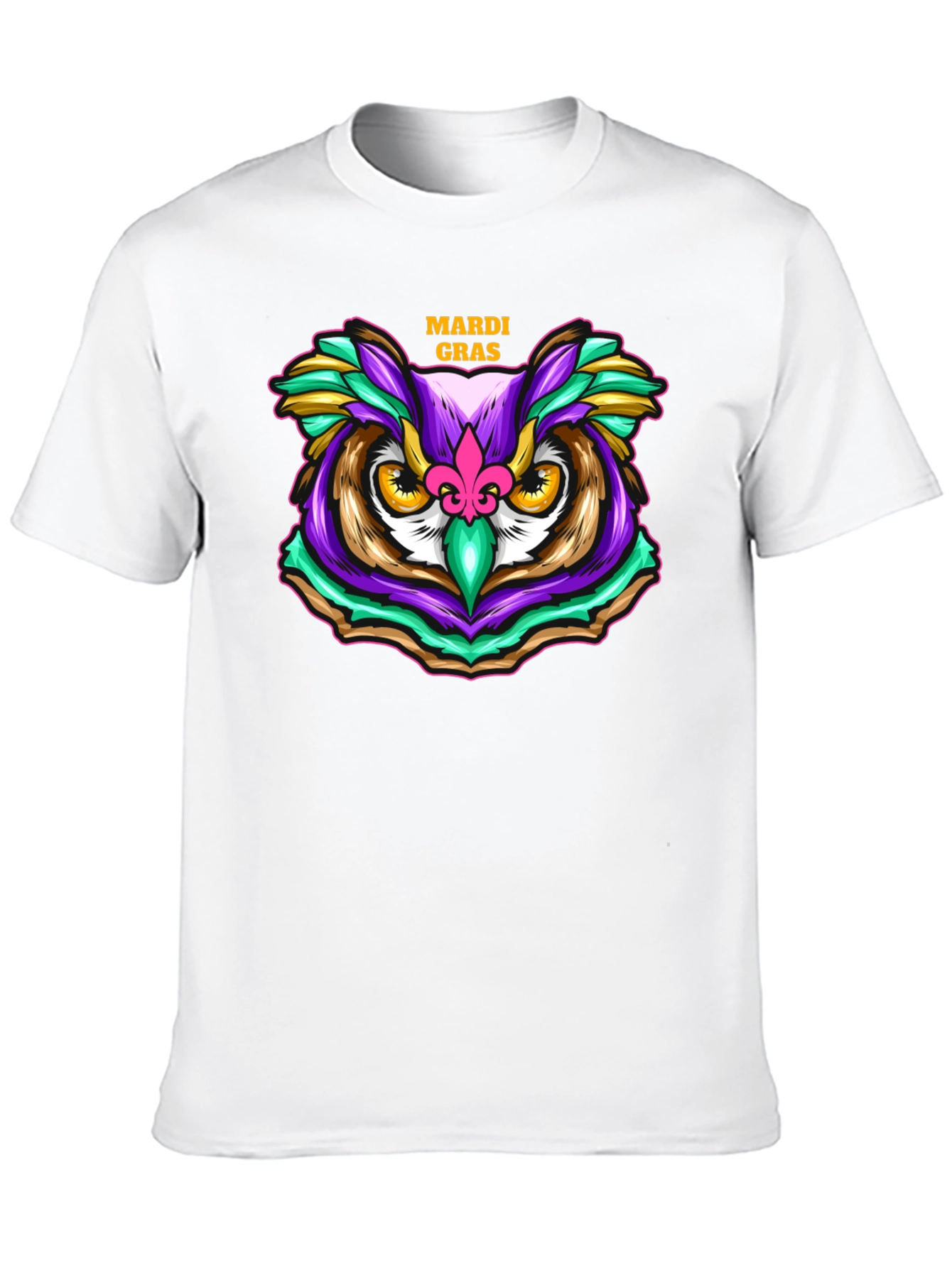 Mardi Gras Owl T-Shirt - Festive Graphic Tee