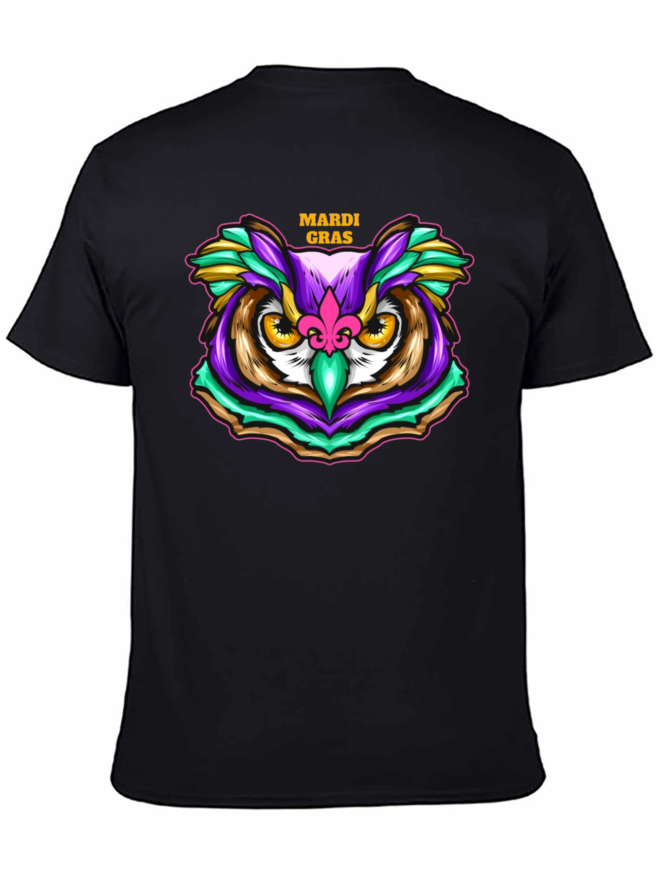 Mardi Gras Owl T-Shirt - Festive Graphic Tee