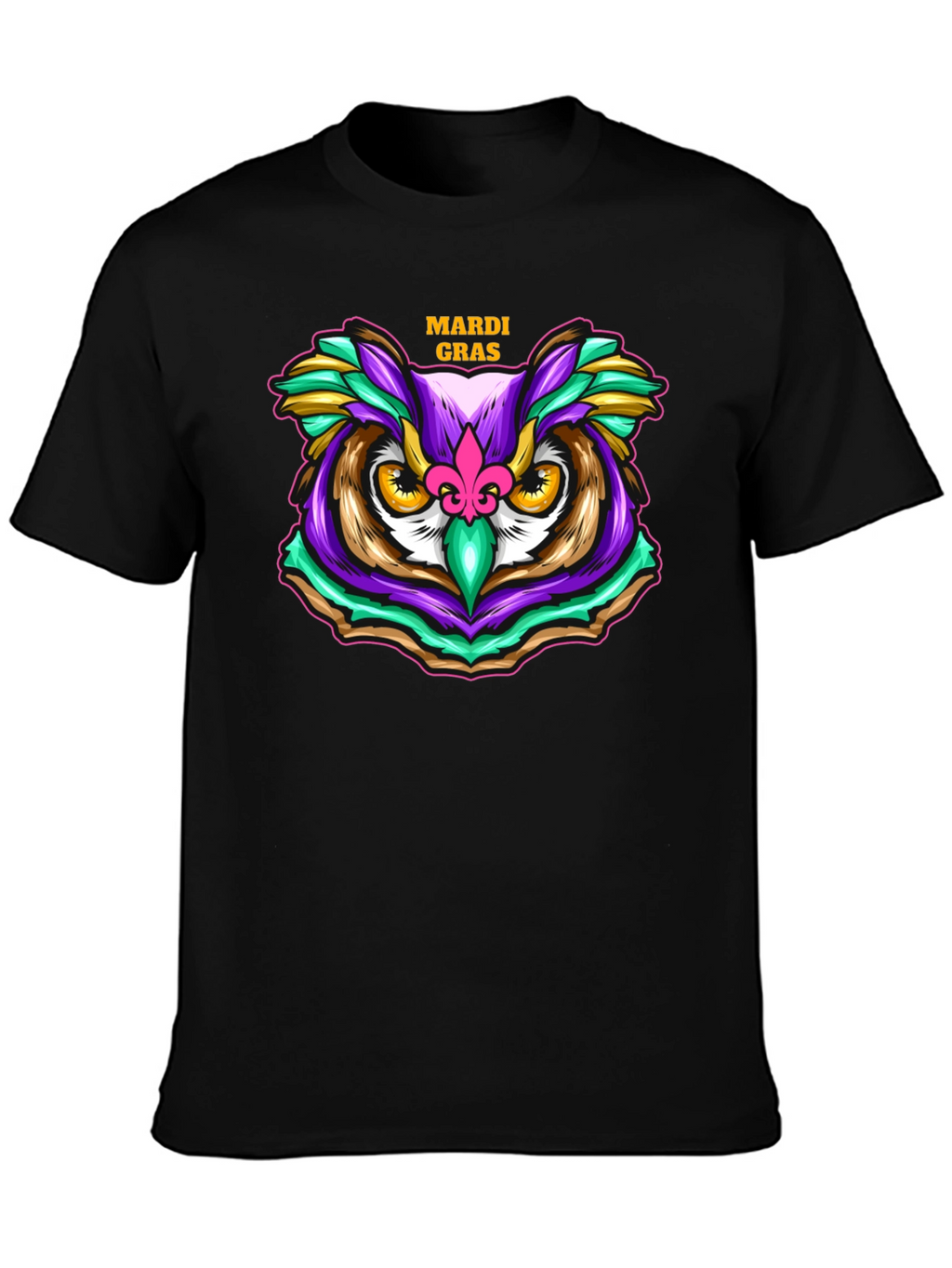 Mardi Gras Owl T-Shirt - Festive Graphic Tee