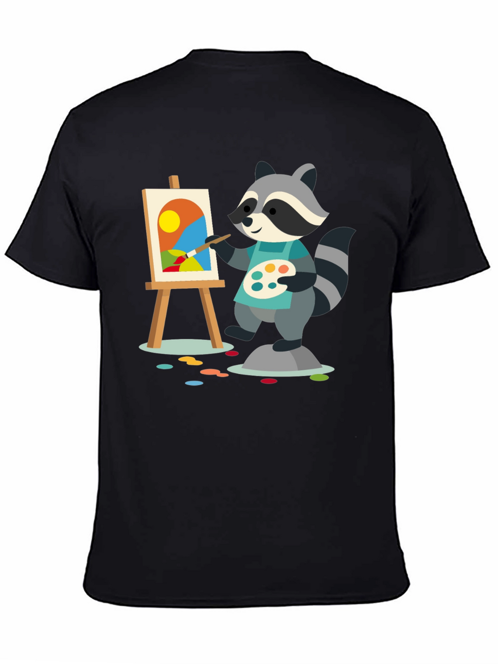 Raccoon Artist T-Shirt - Painter Animal Tee