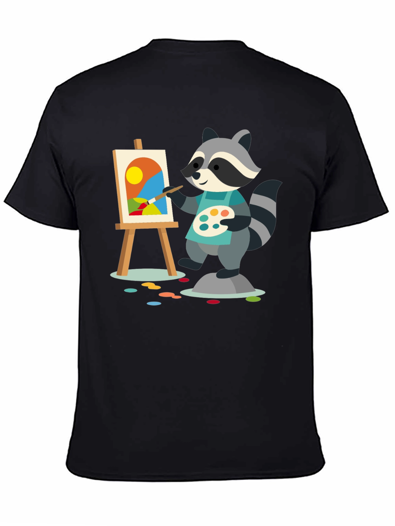 Raccoon Artist T-Shirt - Painter Animal Tee