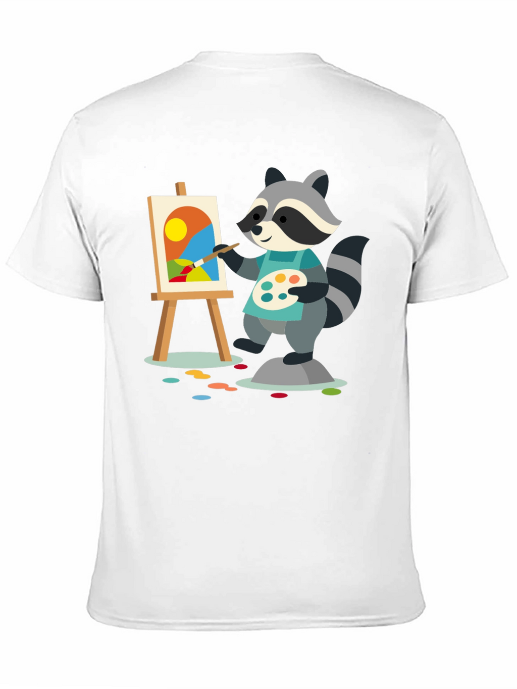 Raccoon Artist T-Shirt - Painter Animal Tee