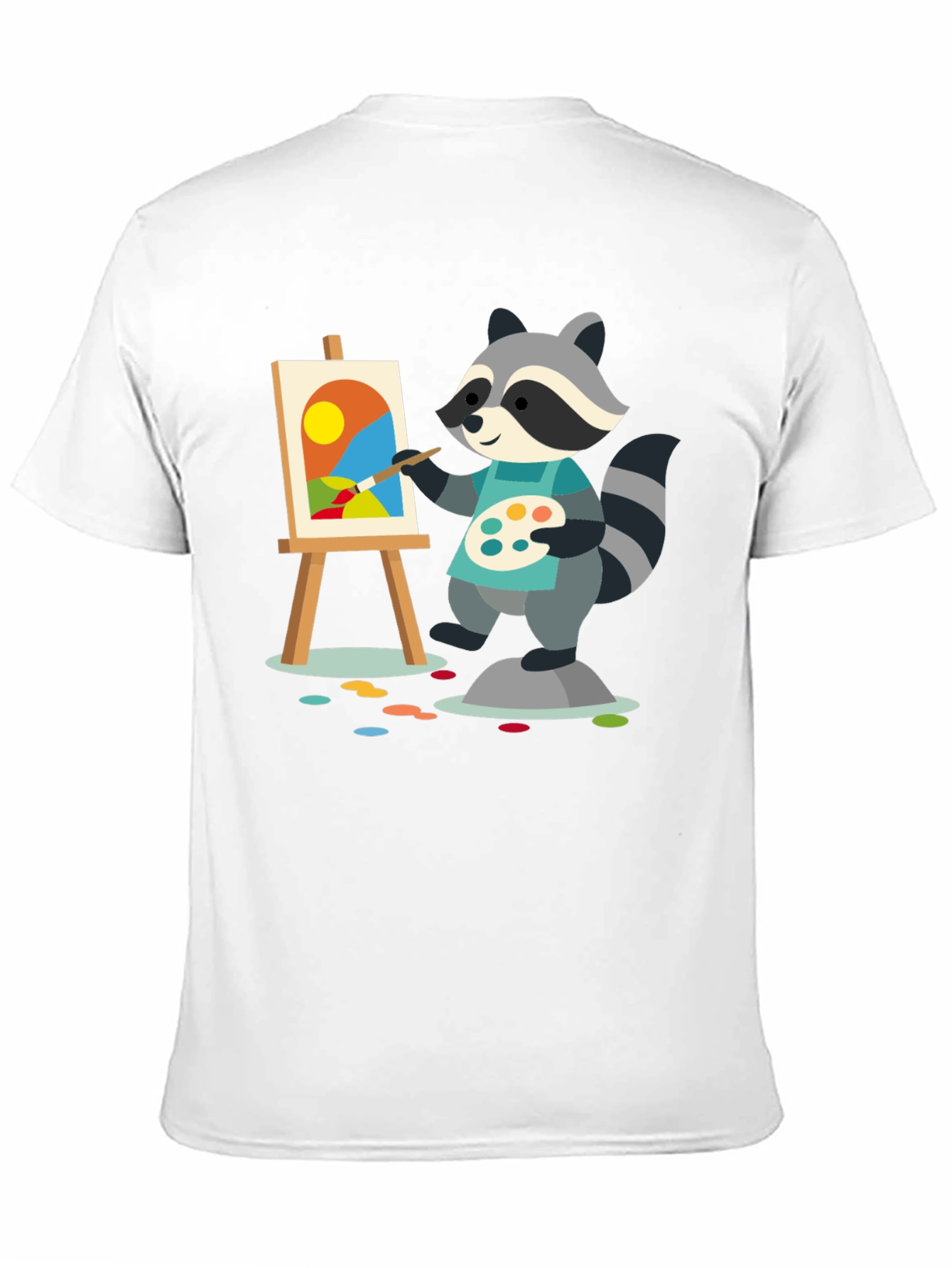 Raccoon Artist T-Shirt - Painter Animal Tee