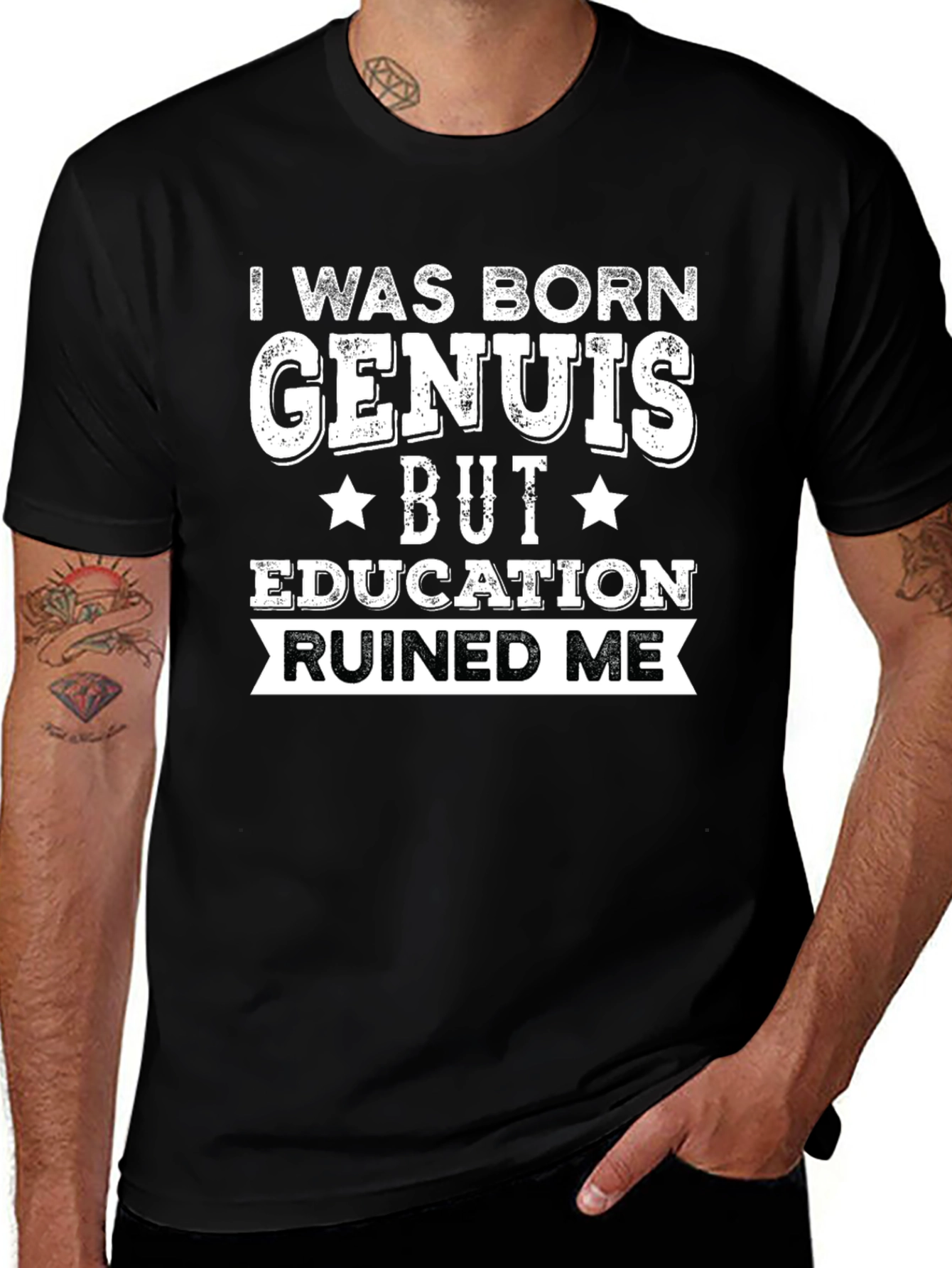 I Was Born Genius Funny T-Shirt