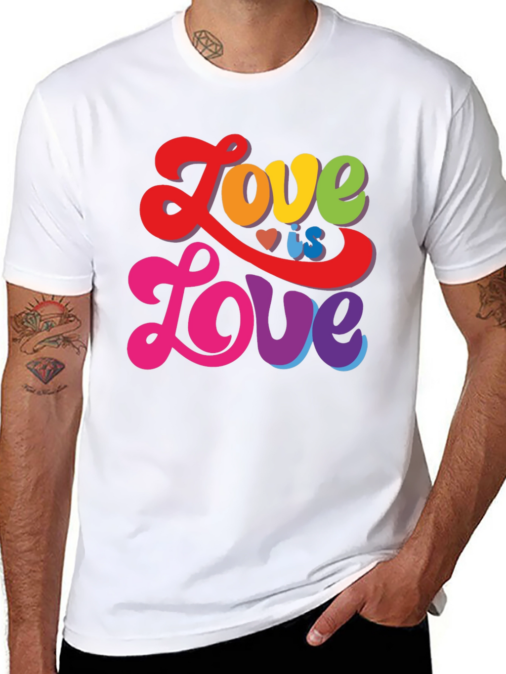 Love is Love T-Shirt - Rainbow LGBTQ Pride Tee
