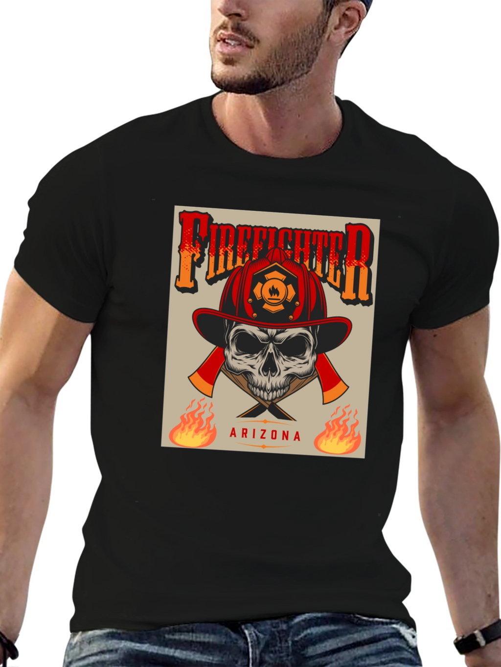 Firefighter Skull T-Shirt - Arizona