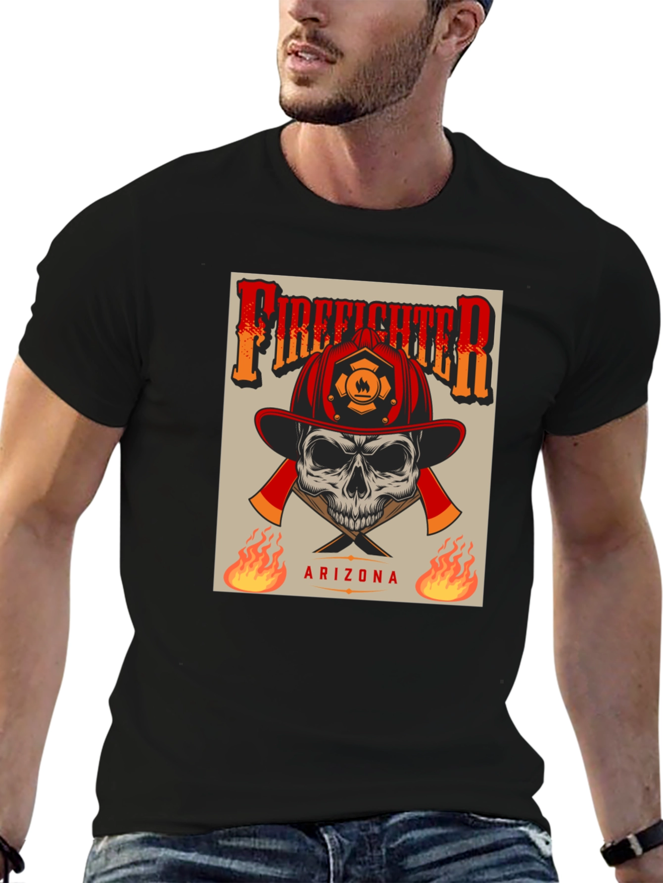 Firefighter Skull T-Shirt - Arizona
