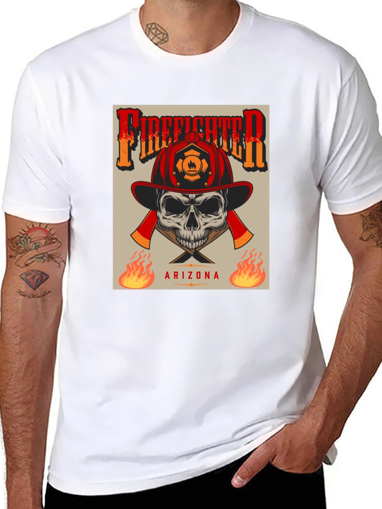 Firefighter Skull T-Shirt - Arizona