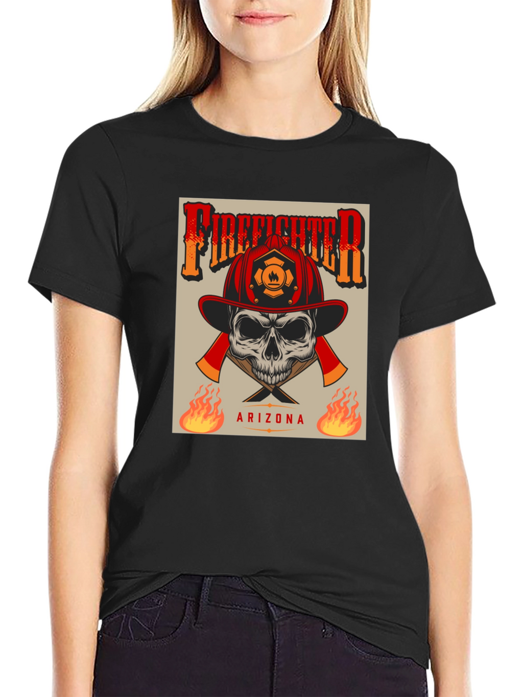 Firefighter Skull T-Shirt - Arizona