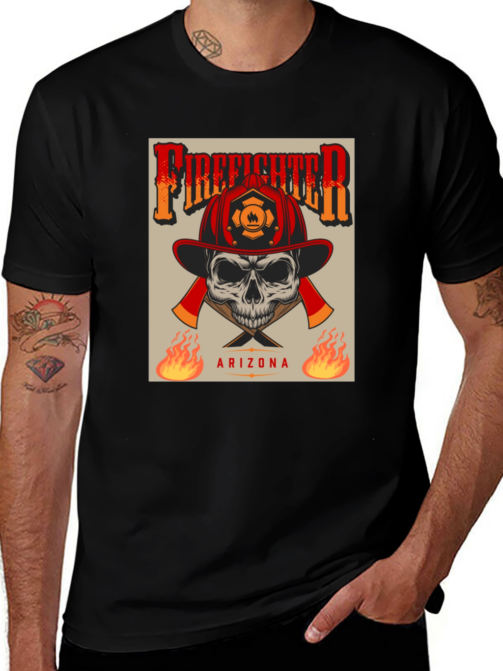 Firefighter Skull T-Shirt - Arizona