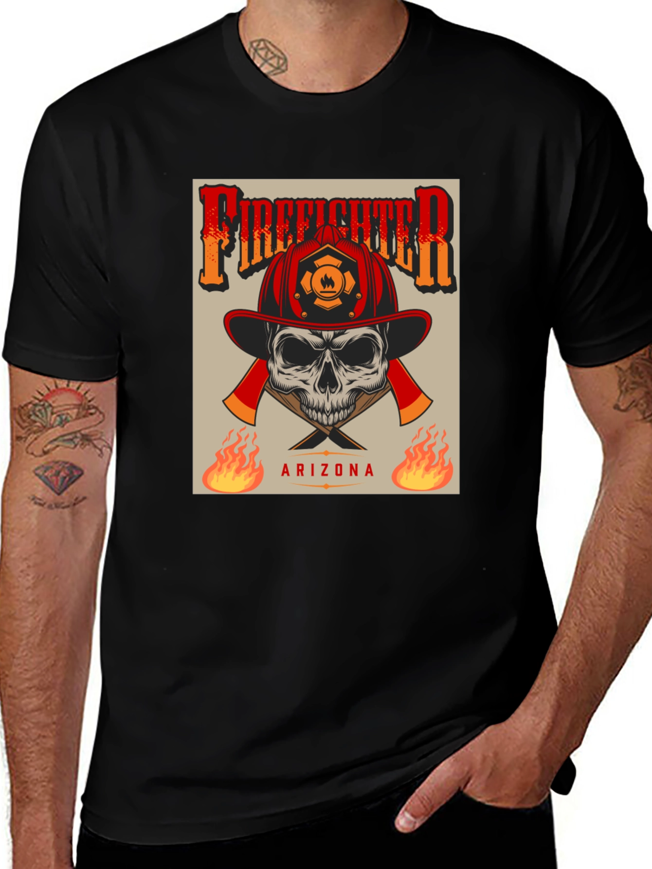 Firefighter Skull T-Shirt - Arizona