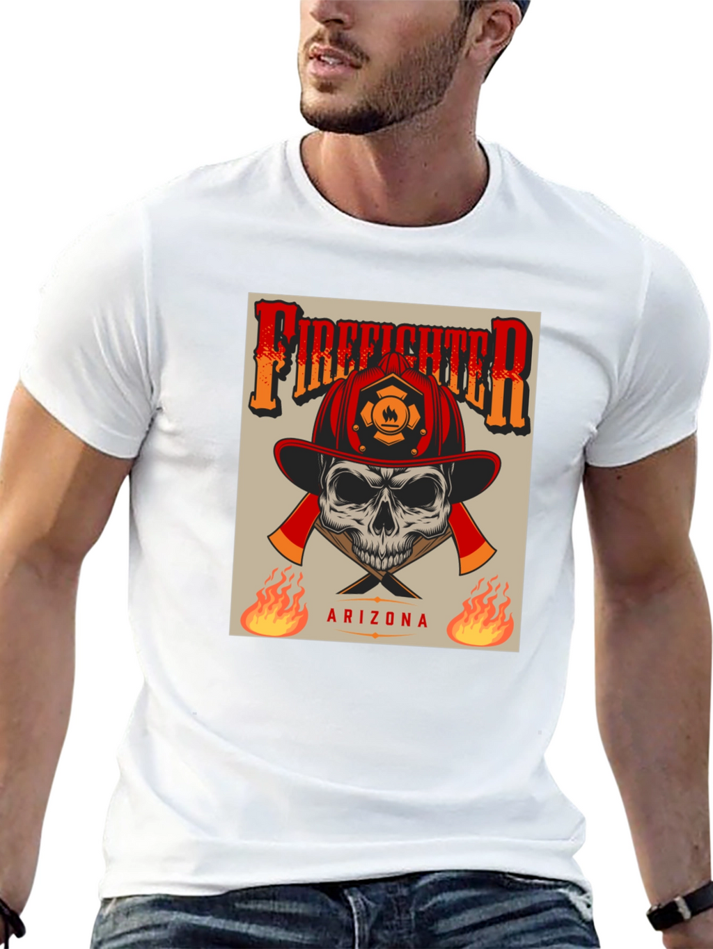 Firefighter Skull T-Shirt - Arizona