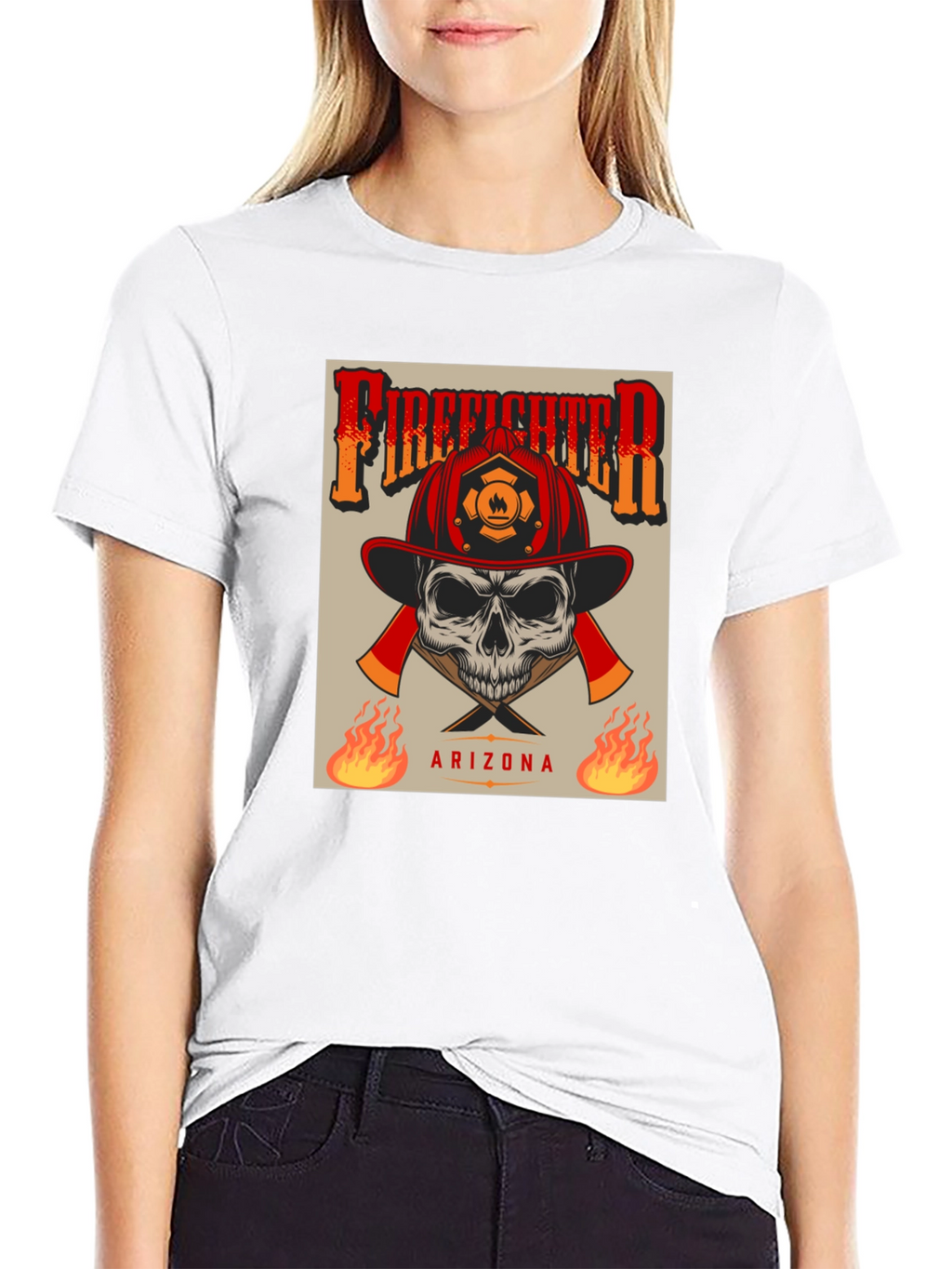 Firefighter Skull T-Shirt - Arizona