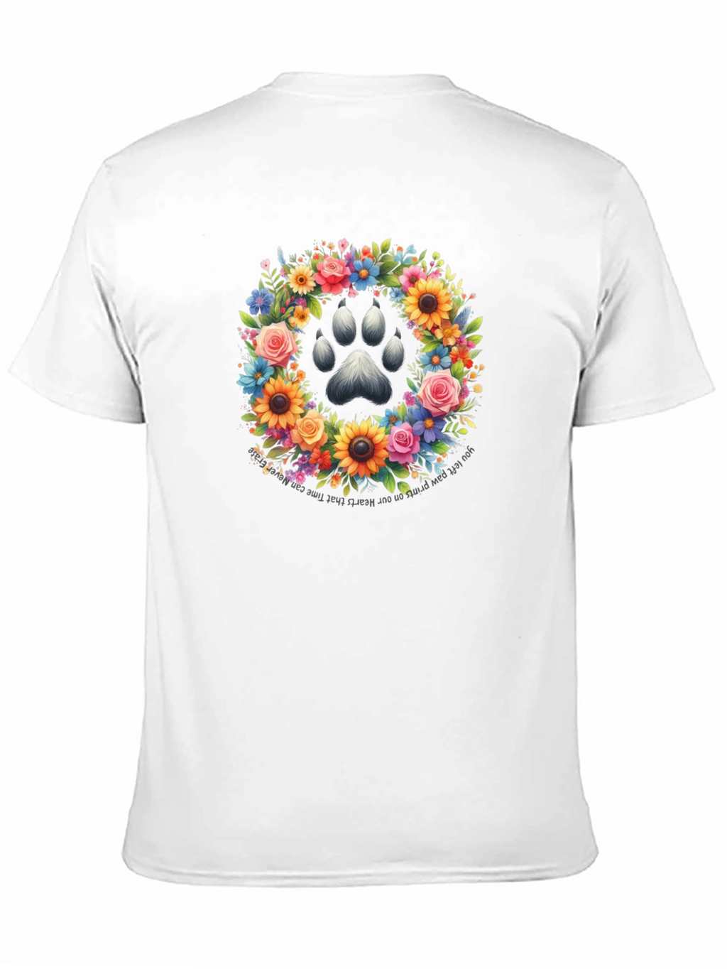 Floral Paw Print Memorial T-Shirt