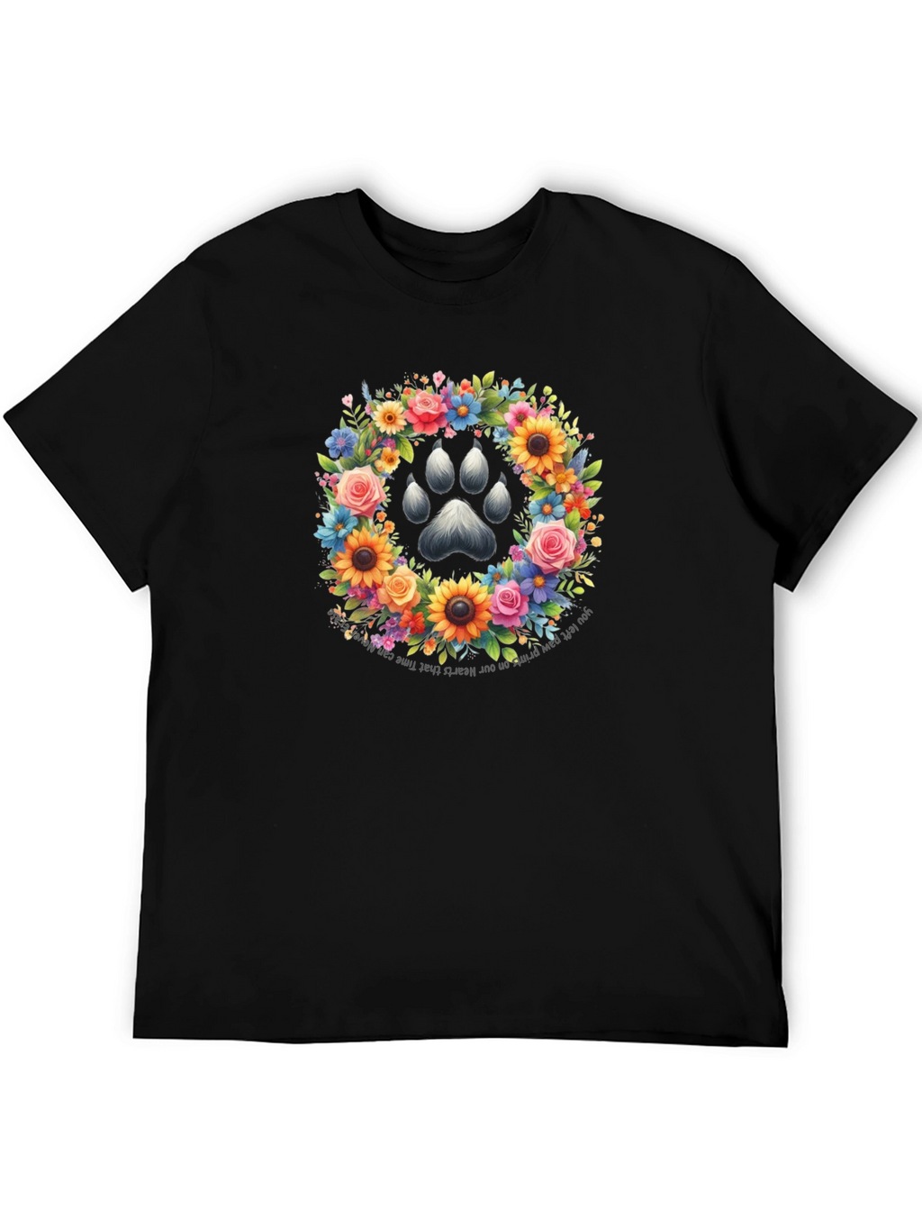 Floral Paw Print Memorial T-Shirt