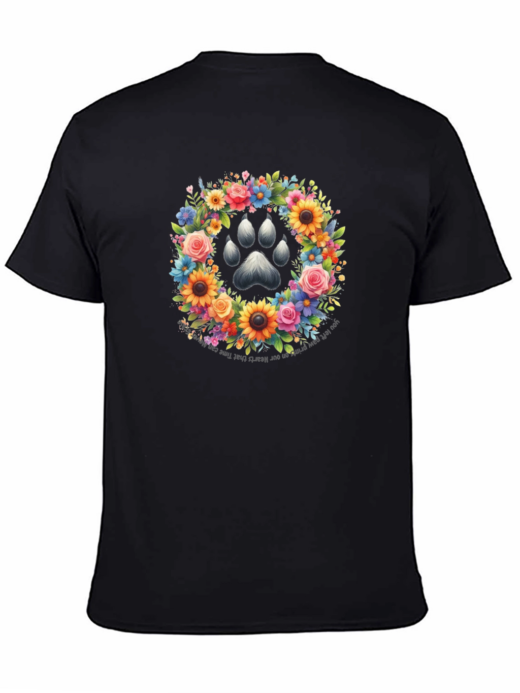 Floral Paw Print Memorial T-Shirt