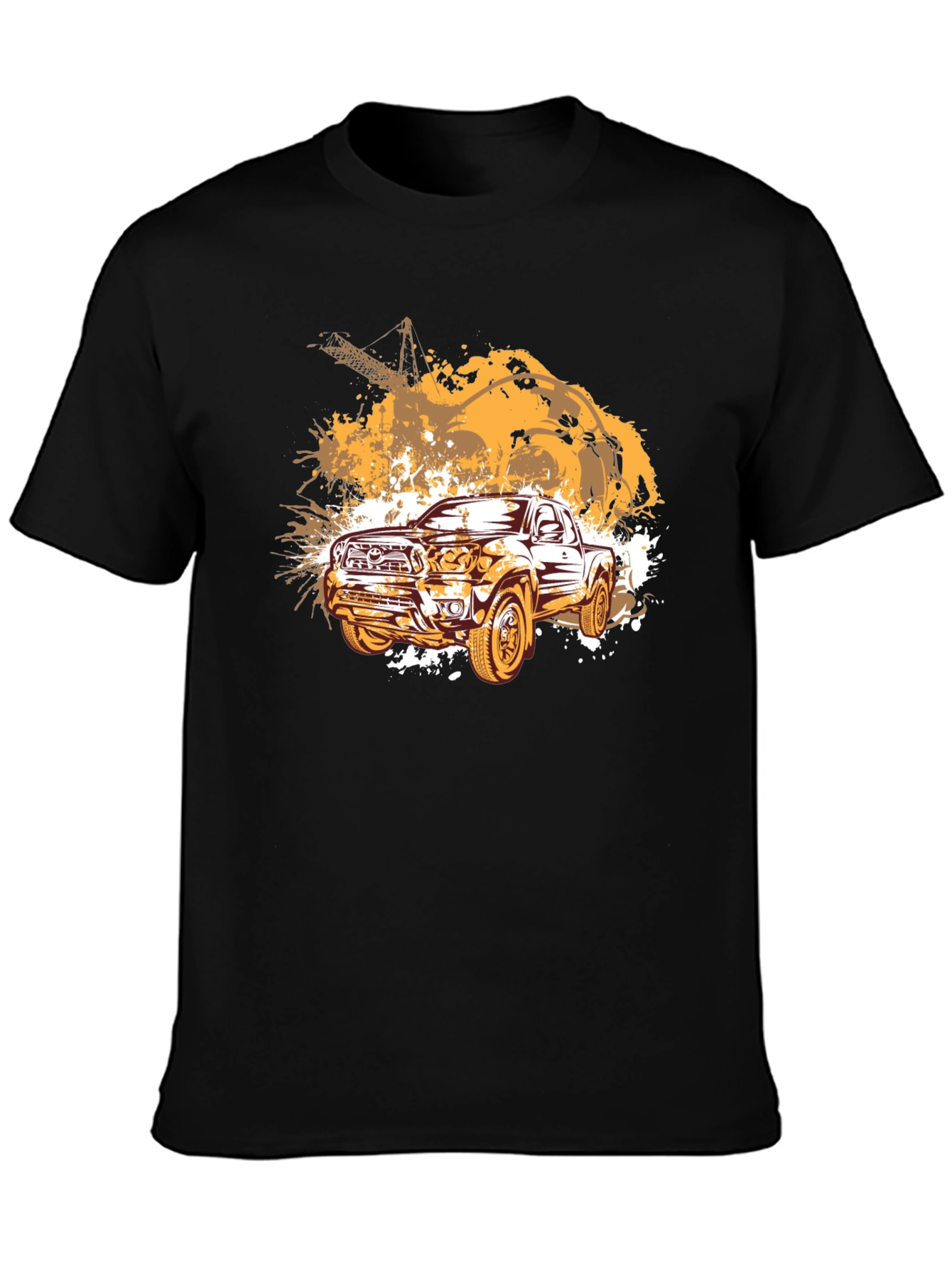 Truck Graphic T-Shirt - Black Cotton Blend Tee