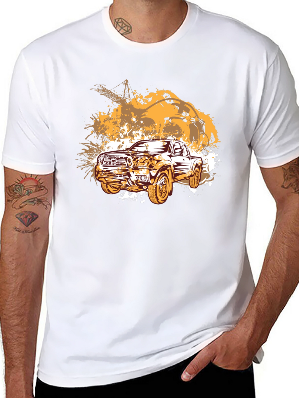 Truck Graphic T-Shirt - Black Cotton Blend Tee